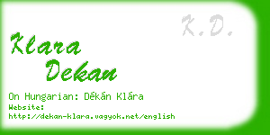klara dekan business card