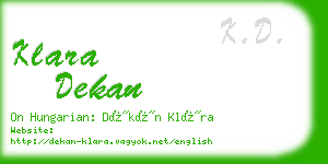 klara dekan business card